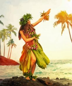 Hawaiian Hula Lady Diamond Painting