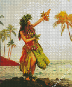 Hawaiian Hula Lady Diamond Painting