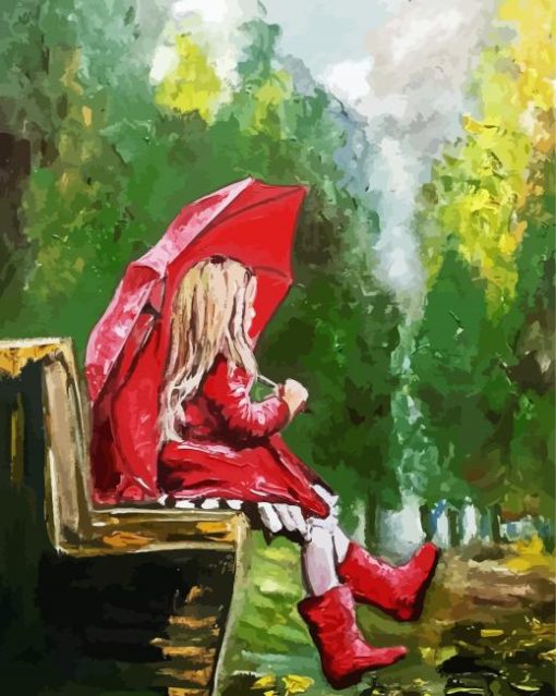 Little Lady Umbrella Diamond Painting