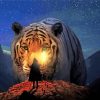 Man And Tiger In The Night Diamond Painting