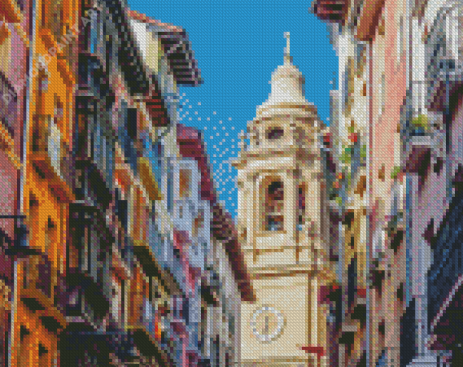 Pamplona Buildings Diamond Painting