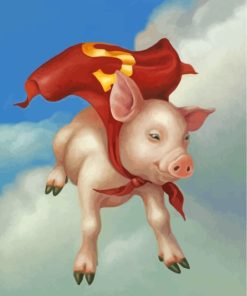 Pig Superhero Diamond Painting