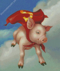 Pig Superhero Diamond Painting