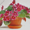 Pink African Violets Diamond Painting