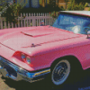 Pink Thunderbird Vintage Car Diamond Painting