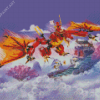 Red Dragon Attack Diamond Painting