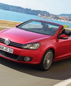 Red Vw Cabriolet Diamond Painting