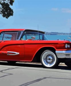 Red Ford Thunderbird Car Diamond Painting