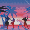 Silhouette Hula Dance Diamond Painting