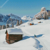 Snowy Dolomites Italy Mountains Diamond Painting