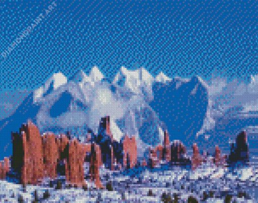 Snowy Mountains Moab Utah Diamond Painting