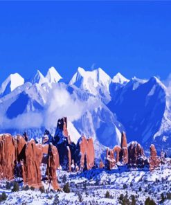 Snowy Mountains Moab Utah Diamond Painting