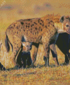 Spotted Hyena Animal Family Diamond Painting