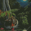 Tiger In The Night Art Diamond Painting