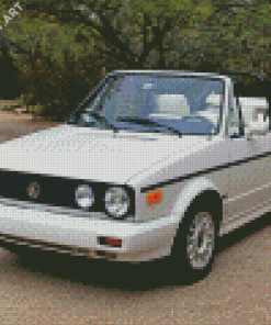 White Vw Cabriolet Diamond Painting