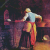 Woman Baking Bread By Jean Francois Millet Diamond Painting