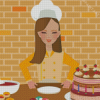 Woman Baking Cake Diamond Painting