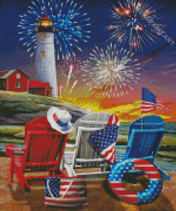 4th Of July Celebration By Sea Art Diamond Painting