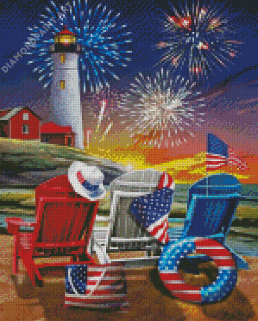 4th Of July Celebrate By Sea Diamond Painting