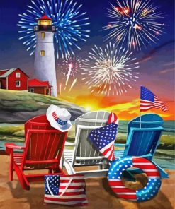 4th Of July Celebration By Sea Art Diamond Painting