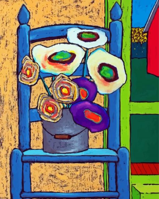 Abstract Flowers On Chair Diamond Painting