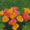 Aesthetic Yellow And Pink Roses Flowers Diamond Painting