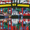 Amsterdam Barges Water Reflection Diamond Painting