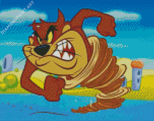 Angry Taz Cartoon Character Diamond Painting