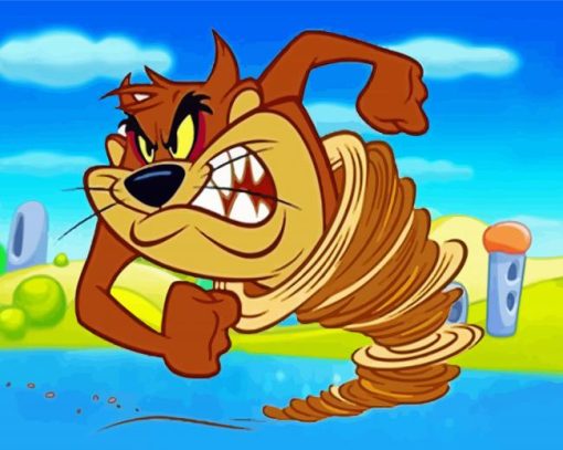 Angry Taz Cartoon Character Diamond Painting