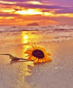 Beach Sunflower Seascape Diamond Painting