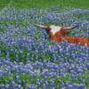 Bluebonnet And Longhorn Diamond Painting