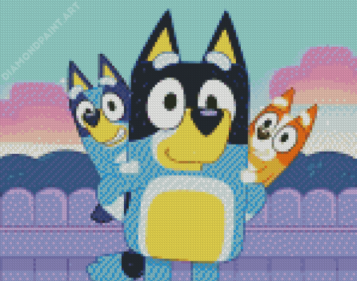 Bluey And The Babies Diamond Painting