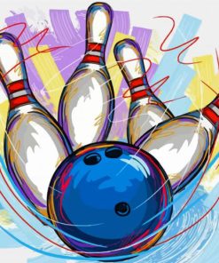 Bowling Illustration Diamond Painting