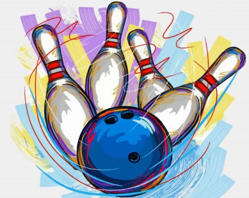 Bowling Illustration Diamond Painting