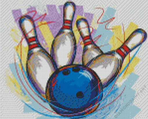 Bowling Illustration Diamond Painting