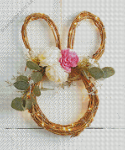 Bunny Easter Wreath Flower Diamond Painting