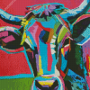 Colourful Cow Abstract Diamond Painting