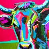 Colourful Cow Abstract Diamond Painting