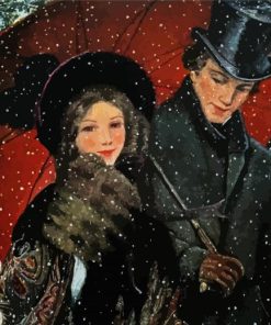 Couple Date In Snow Diamond Painting