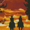 Cowboys And Horses Silhouette Diamond Painting