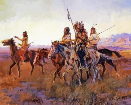 Cowboys And Indians Art Diamond Painting