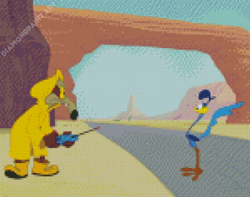 Coyote And Roadrunner Animated Charaters Diamond Painting