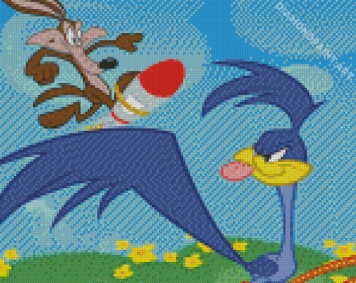 Coyote And Roadrunner Cartoon Diamond Painting