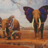 Elephant Butterflies Diamond Painting