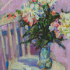 Flowers On Chair Art Diamond Painting