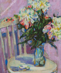 Flowers On Chair Art Diamond Painting