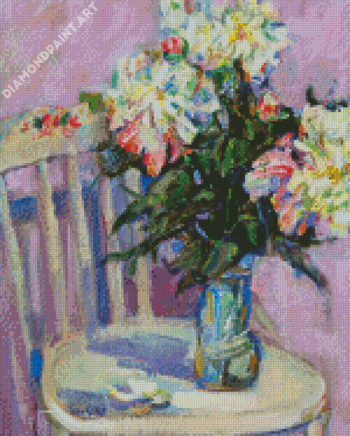 Flowers On Chair Art Diamond Painting