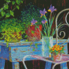 Flowers Vases On Chair Art Diamond Painting