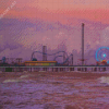 Galveston Island Historic Pleasure Pier Seascape Diamond Painting