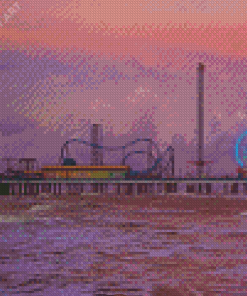 Galveston Island Historic Pleasure Pier Seascape Diamond Painting